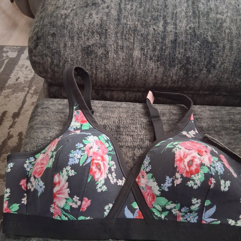 Cacique Black Floral Women's Bra